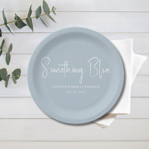Elegante hellblaue Babyparty  Pappteller