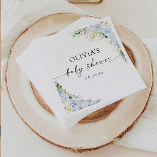 Elegante hellblaue Detail-Baby-Shower-Papier-Servi Serviette