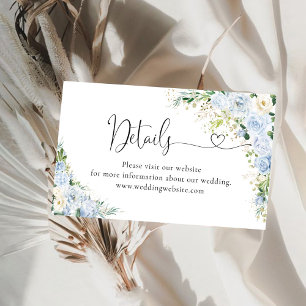 Elegante hellblaue Details Einlegekarte Begleitkarte