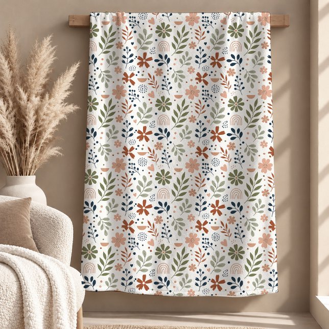 Elegante hellbraune Erdtöne-Regenbogen-Decke Fleecedecke (Elegant Light Brown Earth Tone Rainbow Blanket)