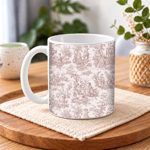 Elegante hellbraune Vintage-Französische Toile-Sze Kaffeetasse