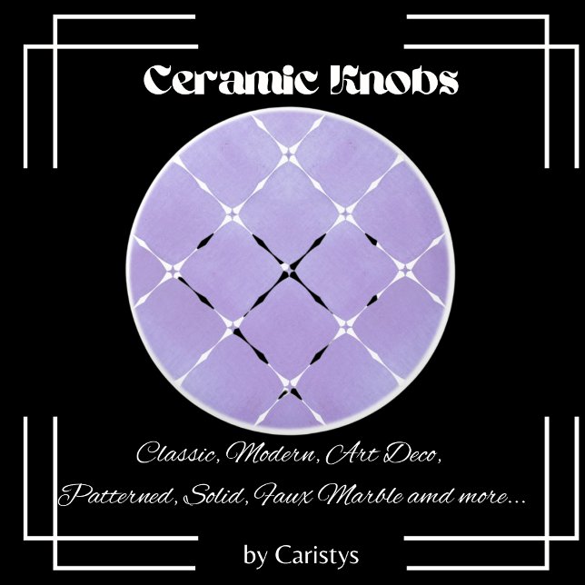 Elegante, helle Mauve & White Plätze Keramikknauf (Von Creator hochgeladen)