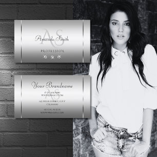 Elegante, helle Silbernobelbriefe mit Diamanten Visitenkarte