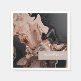 Elegante helle Taupe Marble Textur Einladung Serviette