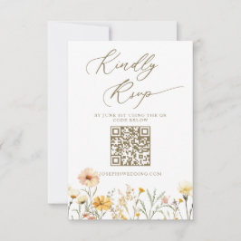 Elegante, hellgelbe Wildblumen Hochzeit RSVP Karte
