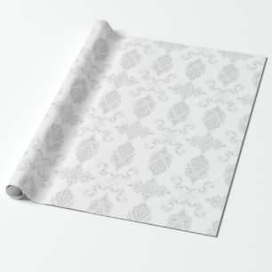 Elegante hellgraue und weiße Hochzeit Geschenkpapier