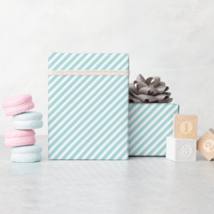 Elegante Hellgrün Hell Aqua Türkis Streifen Muster Geschenkpapier