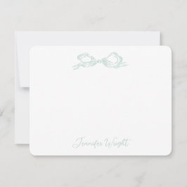 Elegante, hellgrüne Bow Personalisiert Stationery Mitteilungskarte