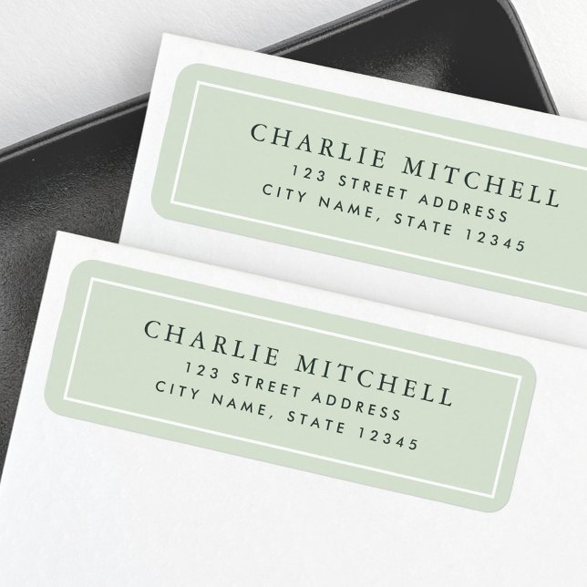 Elegante, hellgrüne Rücksendeadresse (Elegant light sage green return address label)