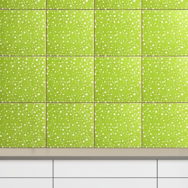 Elegante, hellgrüne und weiße Polka-Punkte | Moder Fliese (Contemporary Wall Tiles
)