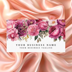 Elegante, hellrosa Blume Business Cards Visitenkarte