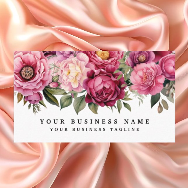 Elegante, hellrosa Blume Business Cards Visitenkarte (Von Creator hochgeladen)
