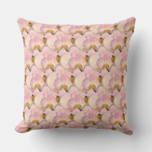 Elegante hellrosa Orchideenblüten Kissen