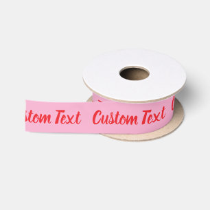 Elegante hellrosa und rote Schrift Textvorlage Satinband