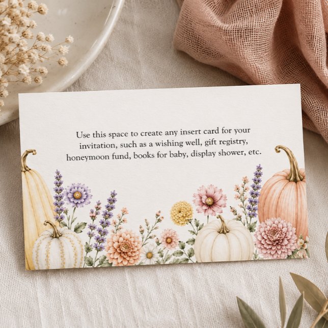 Elegante Herbst-Baby-Shower-Beilagekarte Begleitkarte (Von Creator hochgeladen)