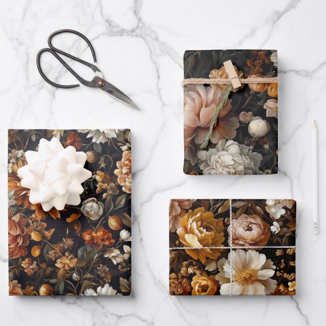 Elegante Herbst-Blume Herbst Botanicals Geschenkpapier Set (Vorderseite)