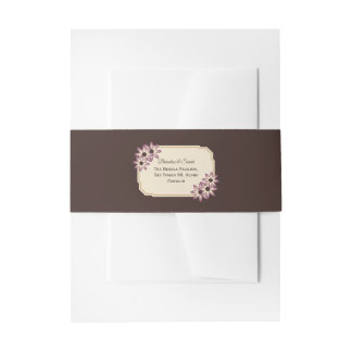Elegante Herbst-Blumen-Hochzeitseinladungsvorlage Einladungsbanderole