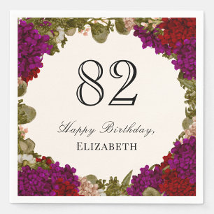 Elegante Herbst-Blumen-Tischdecken für den 82. Geb Serviette