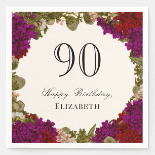 Elegante Herbst-Blumen-Tischdecken für den 90. Geb Serviette