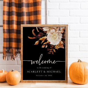 Elegante Herbst-Blüten-Hochzeit Poster