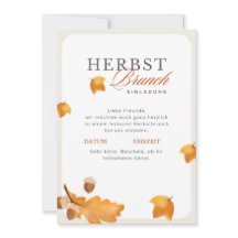 Elegante Herbst Brunch Einladung Creme & Orange