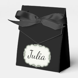 Elegante Herbst-Grüne Scalloped Schwarze Gefälligk Geschenkschachtel