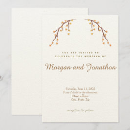 Elegante Herbst-Hochzeitskollektion Einladung