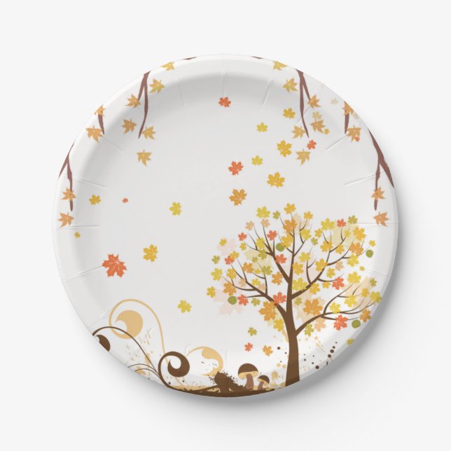 Elegante Herbst-Hochzeitskollektion Pappteller (Vorderseite)