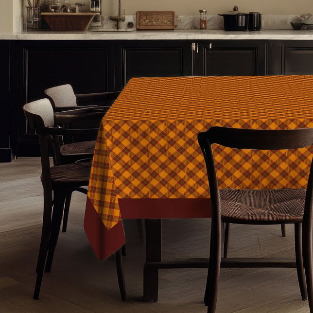 Elegante Herbst-Karo-Tischdecke Rustikale Karierte Tischdecke (Elegant Fall Plaid Tablecloth Rustic Checkered Art)