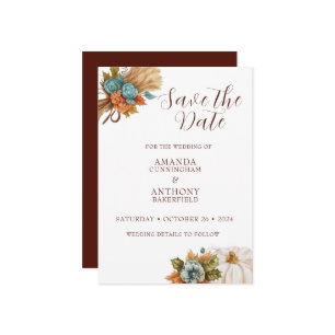 Elegante Herbst Pumpkin Hochzeit im Herbst Einladu Save The Date
