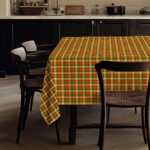 Elegante Herbst-Tartan-Tischdecke Fall Farmhouse Tischdecke
