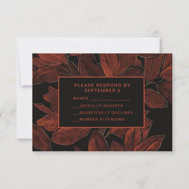 Elegante Herbst-UAWG-Hochzeitkarte RSVP Karte (Vorderseite)