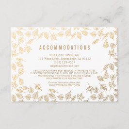 Elegante Herbstausgabe Gold Unterkunftskarte Begleitkarte