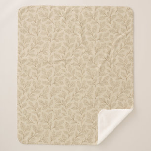 Elegante Herbstblätter   Boho Minimalistischer Bau Sherpadecke