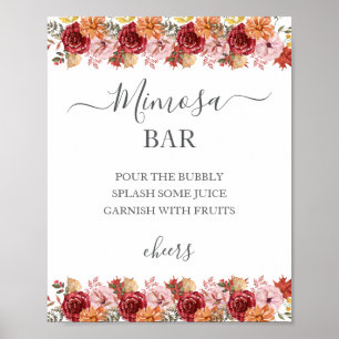 Elegante Herbstblätter Herbsthochzeit Poster