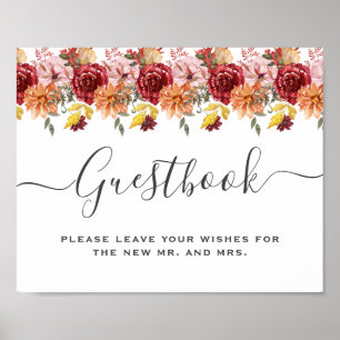 Elegante Herbstblätter Herbsthochzeit Poster