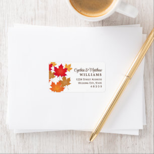 Elegante Herbstblätter Hochzeit-Rücksendeadresse Adressaufkleber