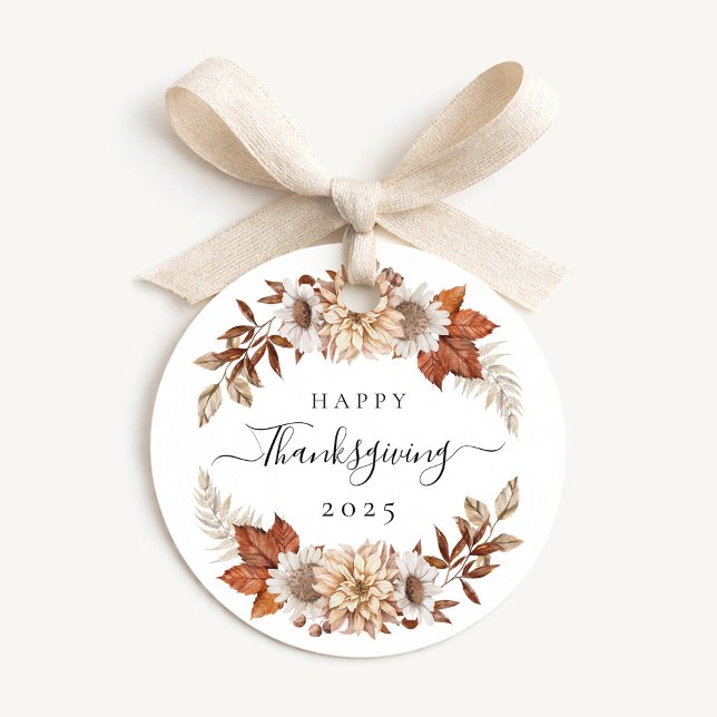 Elegante Herbstblätter Thanksgiving Geschenkanhänger (Elegant Fall Leaves Thanksgiving Favor Tags)