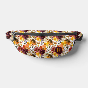 Elegante Herbstblumen Florale Boho Monogramm Bauchtasche