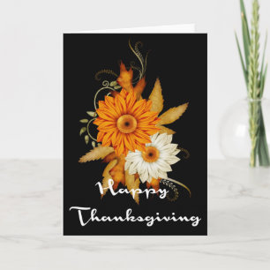 Elegante Herbstblumen Thanksgiving-Karte 8 Feiertagskarte