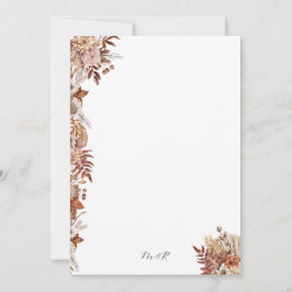 Elegante Herbstblütenhochzeit Einladung