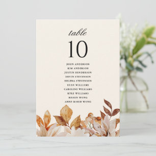 Elegante Herbstblütenhochzeiten Tischnummern