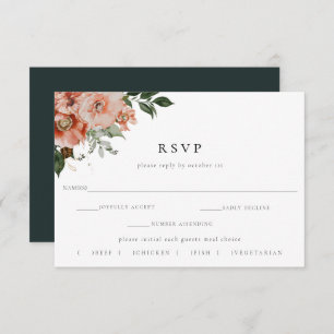 Elegante Herbstblütenwahl RSVP Karte