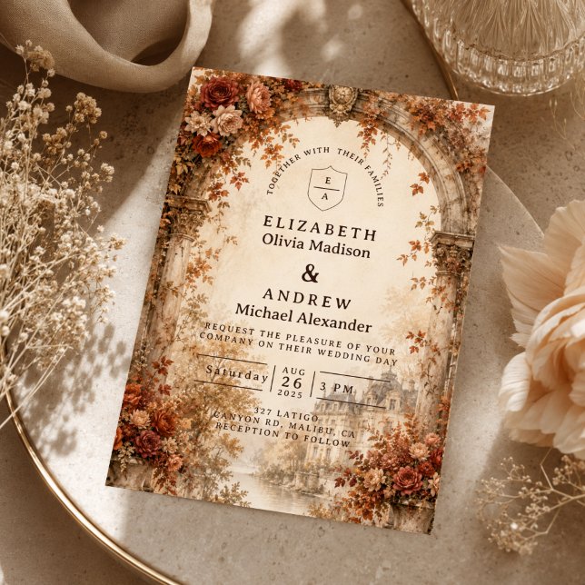 Elegante Herbstbogenhochzeit Einladung (Von Creator hochgeladen)