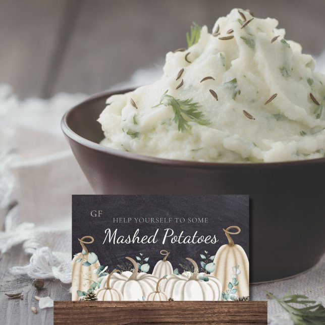 Elegante Herbstfallereignis-Catering Disc Placecar Platzkarte (Modern Elegant Farmhouse Theme Dish Placecards for Thanksgiving Fall Autumn Gluten Free Vegan Marker)