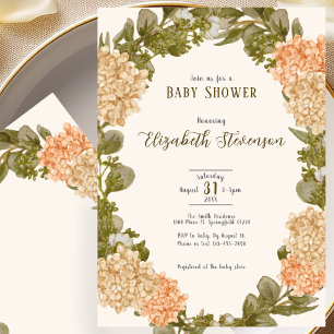 Elegante Herbstfarben-Blumen-Baby-Shower-Einladung Einladung