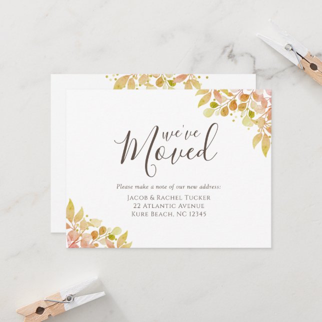 Elegante Herbstfarben Eukalyptus Bewegende Ankündi (Vorderseite/Rückseite Beispiel)