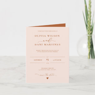 Elegante Herbstfarbenhochzeit Einladung