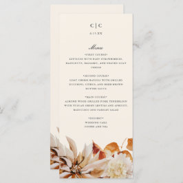Elegante Herbstflorale Hochzeitskarte Programm
