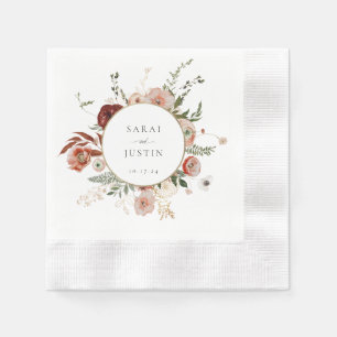 Elegante Herbstflorrahmen Hochzeit Serviette